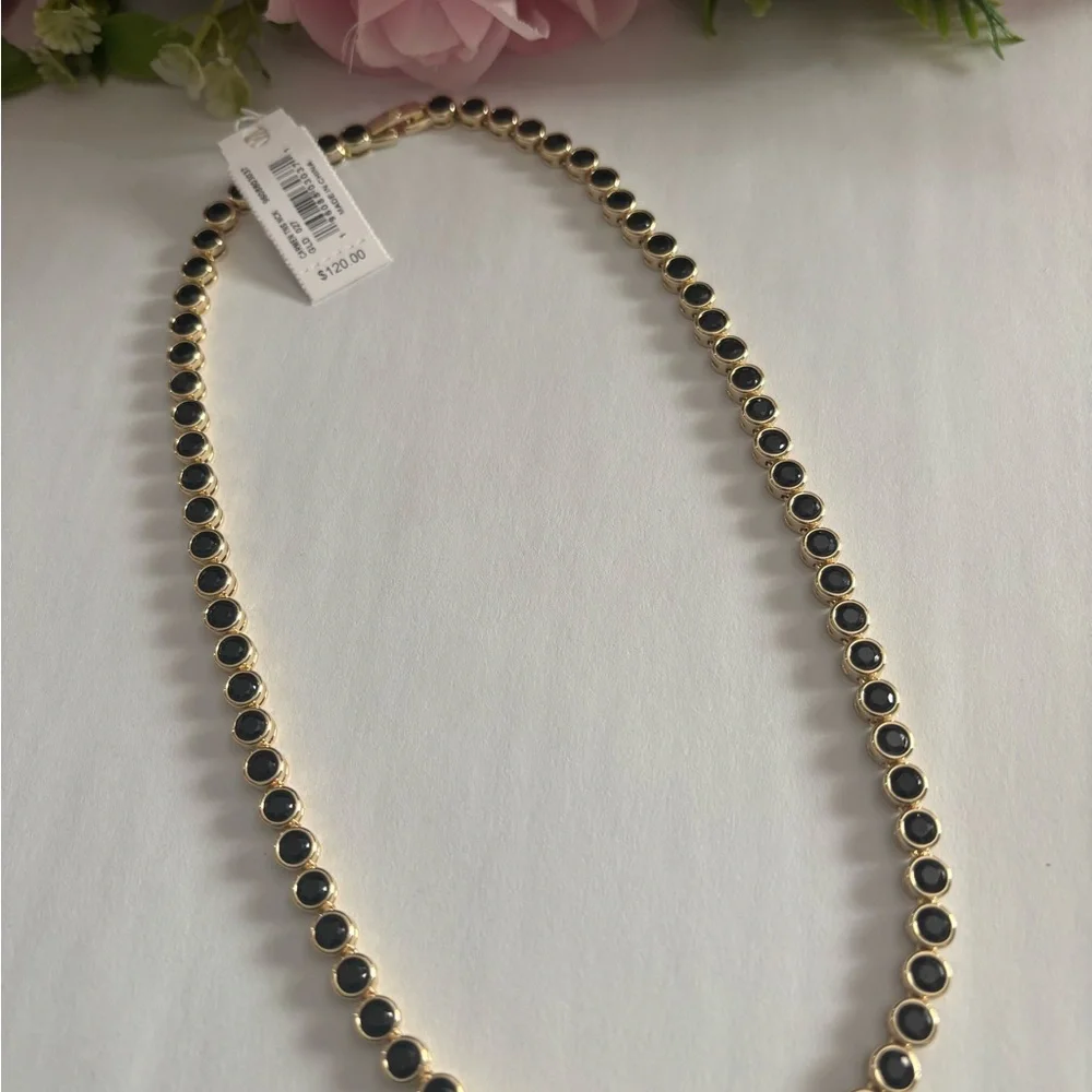 NWT Kendra Scott Carmen Tennis Necklace in Gold black - Picture 3 of 9